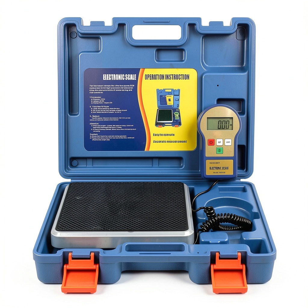 Installing BACOENG Refrigerant Recovery Tool Scale on a wooden service cart